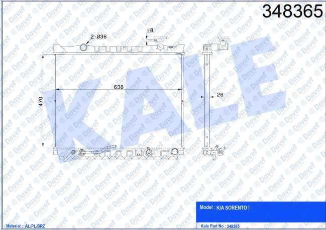16-2410B Su Radyatoru Brazing Kia Sorento I (Jc) 2.5 Crdi A-T 2006-2009